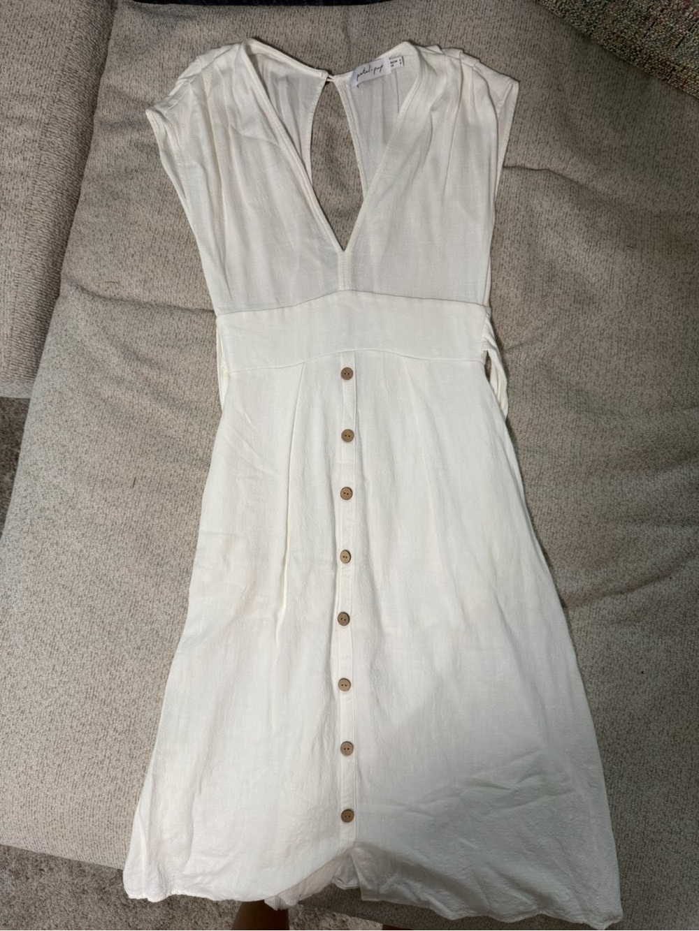 Petal & Pup Ivory Button-Front Midi Dress